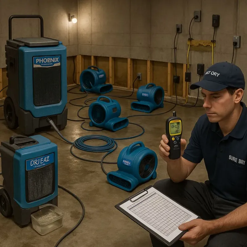 Structural Drying and Dehumidification process in Dunean, SC